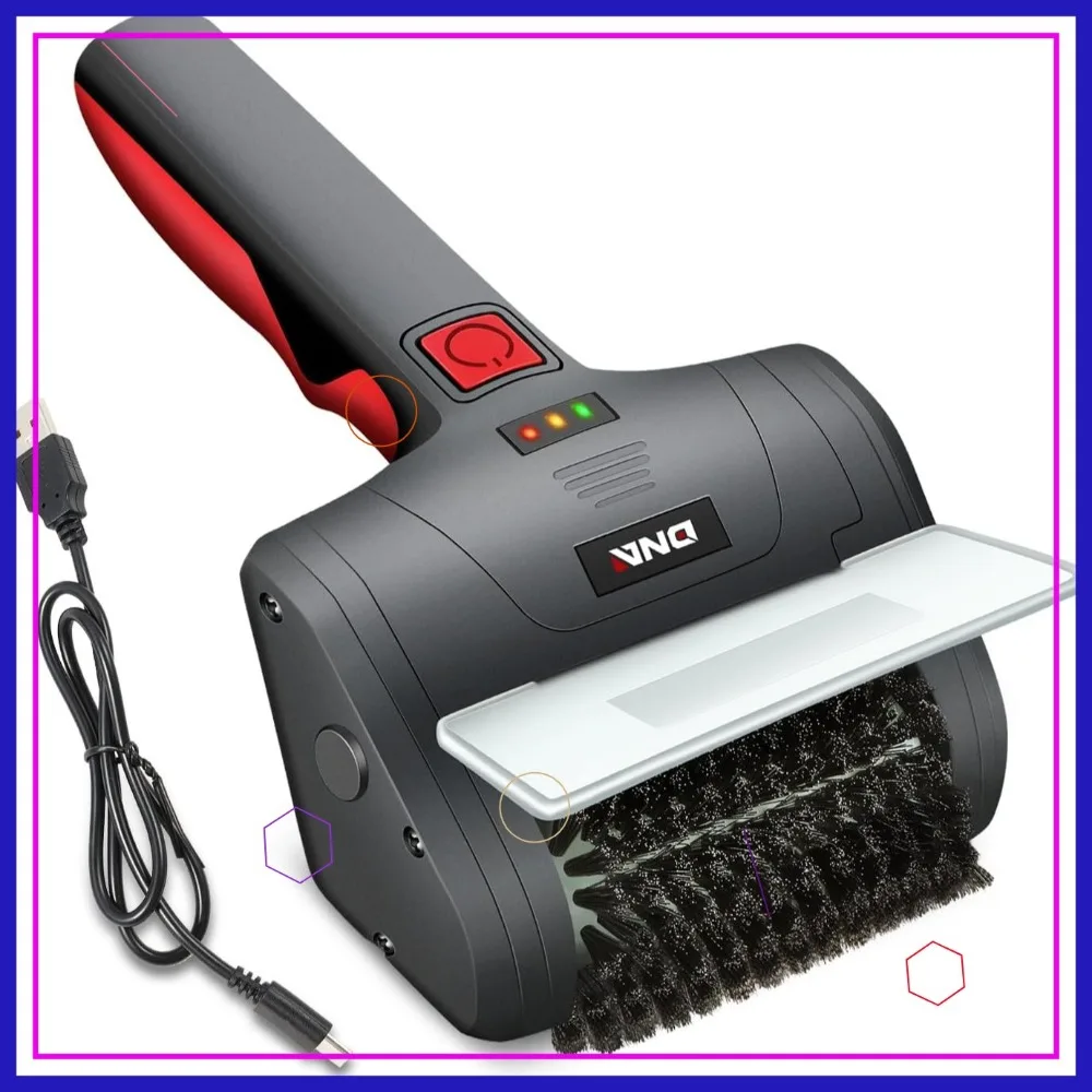 

Rechargeable Cordless Electric Grill Scrub Brush with Type-C Charging, Red/Black