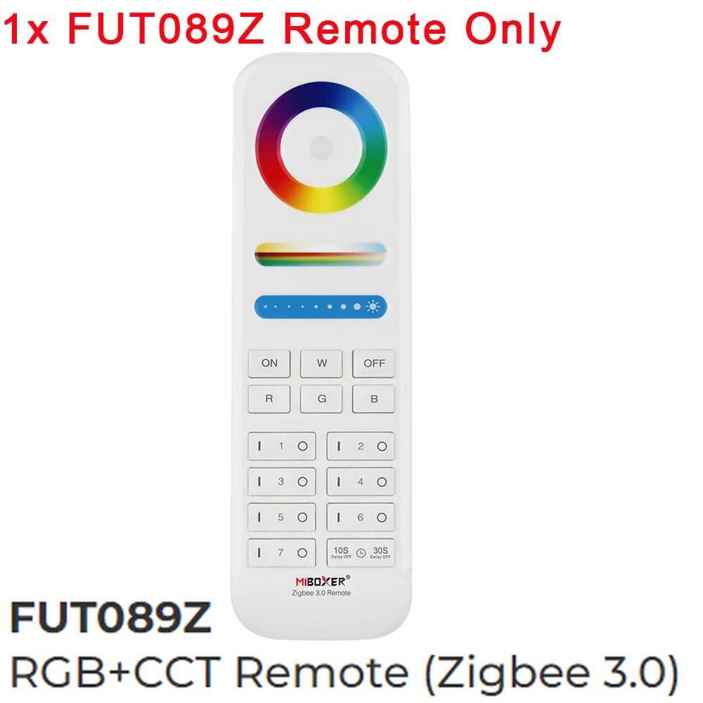 MiBoxer FUT089Z Zigbee 3.0 RGB+CCT Controller Wireless Remote 7 Zones Control Dimmer For Zigbee 3.0 series LED Lights