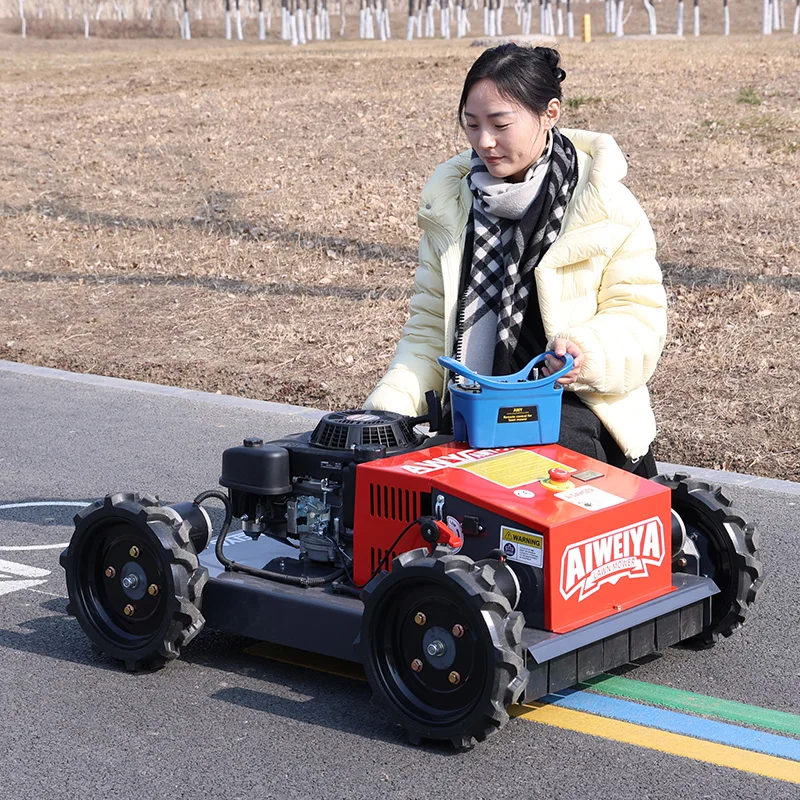 

Customized Professional Grade Gas Wheel Remote Control Lawn Mower High Efficiency Grass Cutter For Farm Lawn