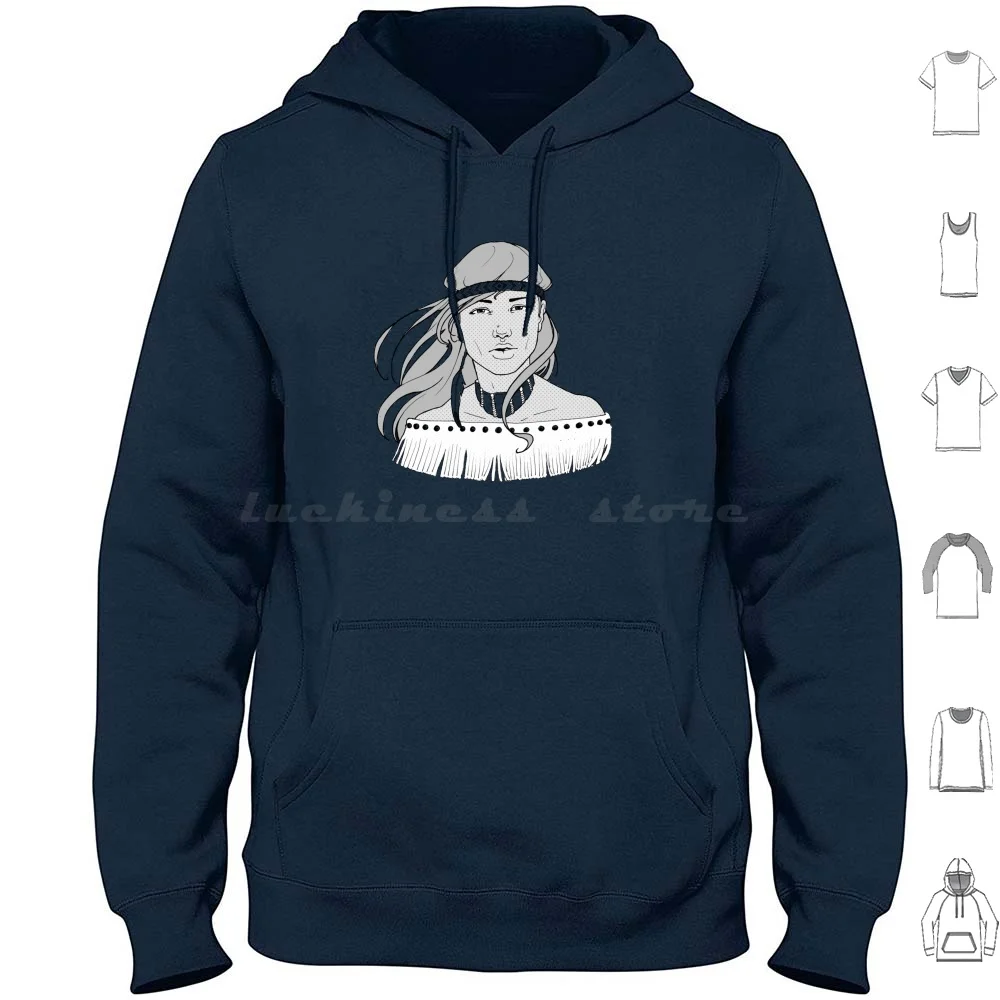 Pop Art Hoodie Cotton Long Sleeve Indian Woman Girl Princess American Beautiful Female Countries Ethnic Pop Art