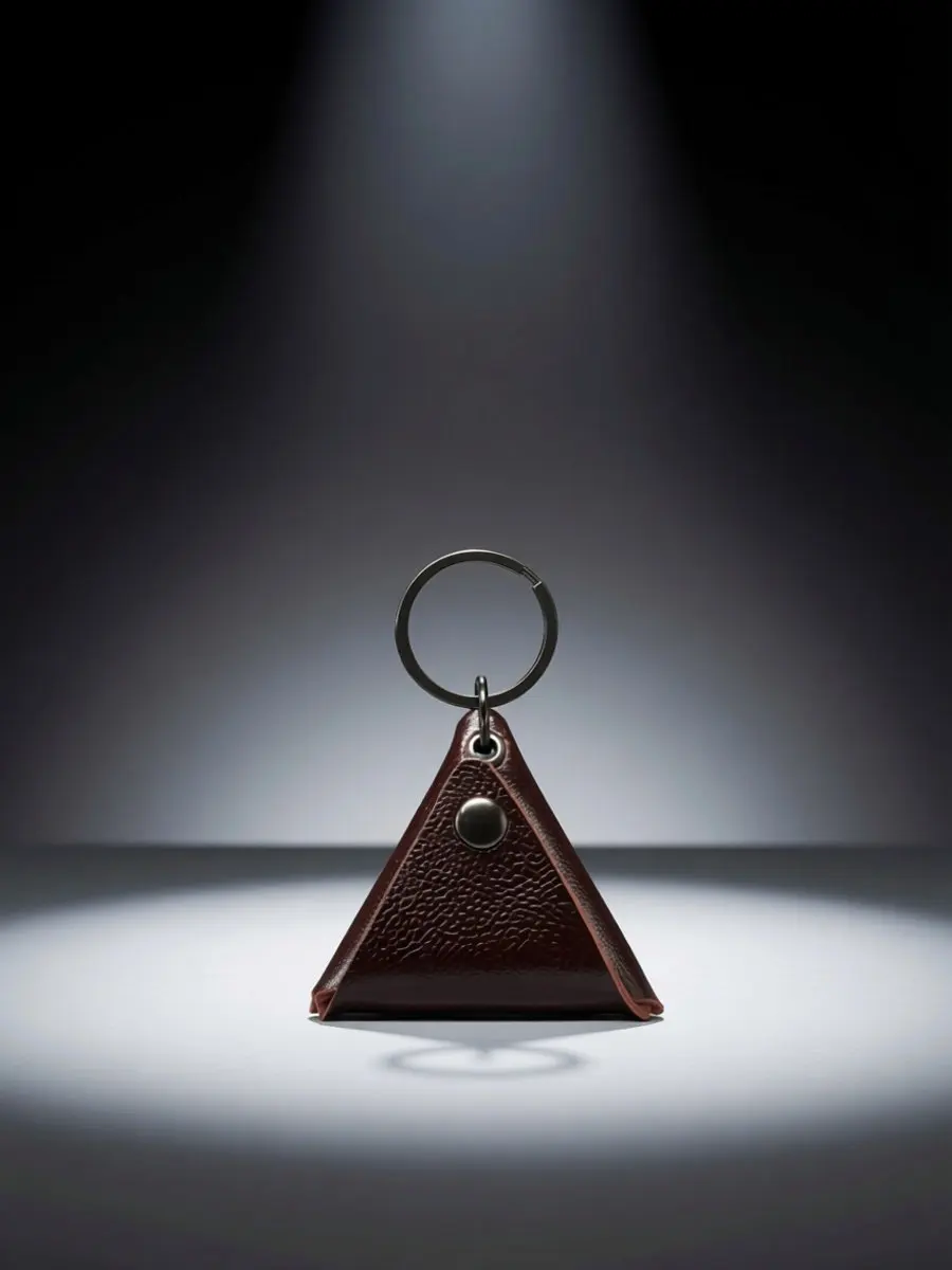 Guitar Pick Holder Brown Triangle Shape Metal Button Keychain Guitar Picks Storage Case for Concert Travel Music