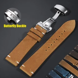 Pulsera de piel de becerro para Omega para Seiko Watch Band 18mm 20mm 21mm 22mm 24mm Correa marrón oscuro para Casio para pulsera Rolex