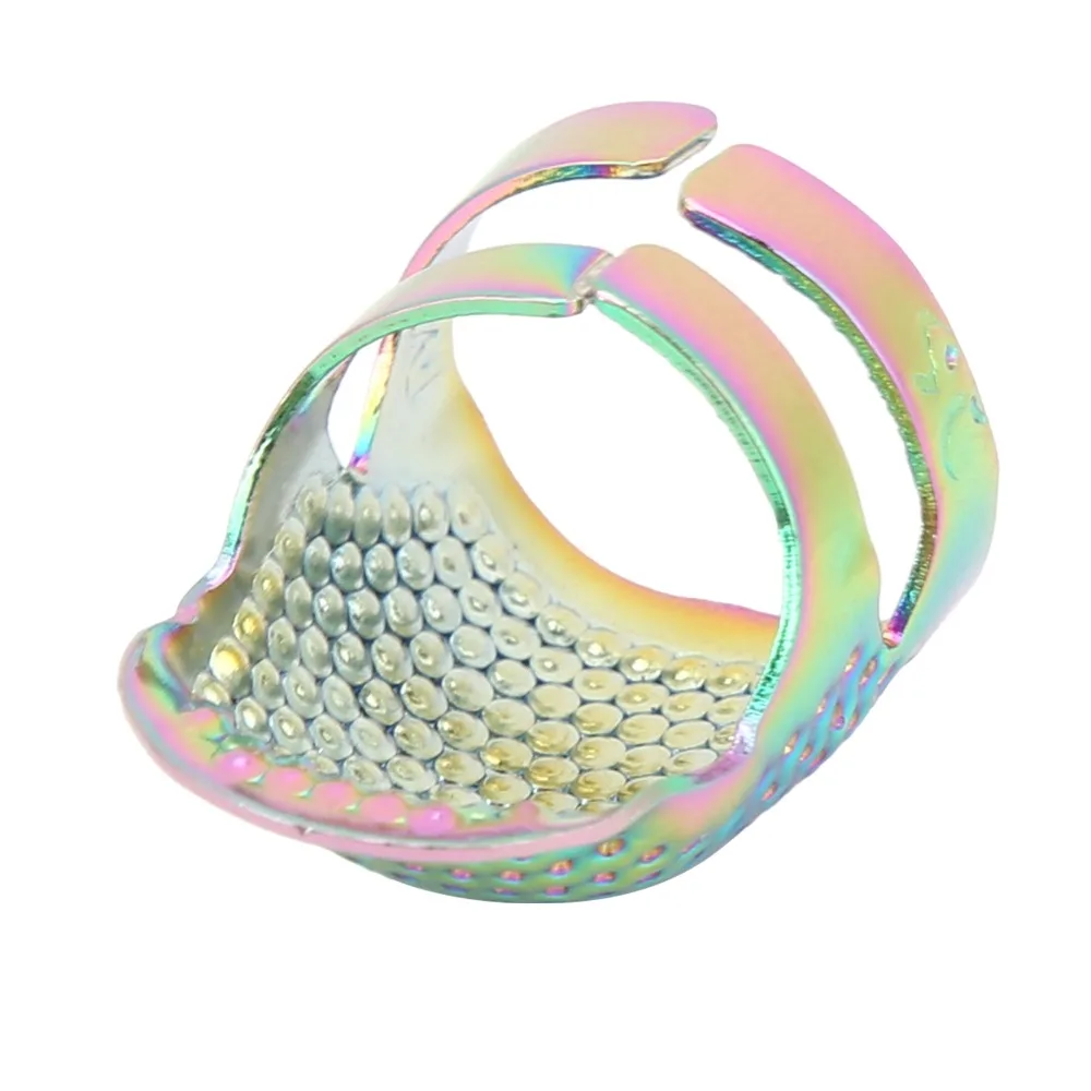 4Pcs Durable Brass Finger Protector Thimble Colorful Design Non-Slip Grip Adjustable Sewing Thimble Metal Thimble For Knitting