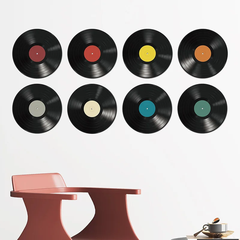 Home Decorations Classic Musical Record CD Vinyl Walls Art Mural Stickers for Living Room Kids Bedroom Self Adhesive Wallpaper view 3