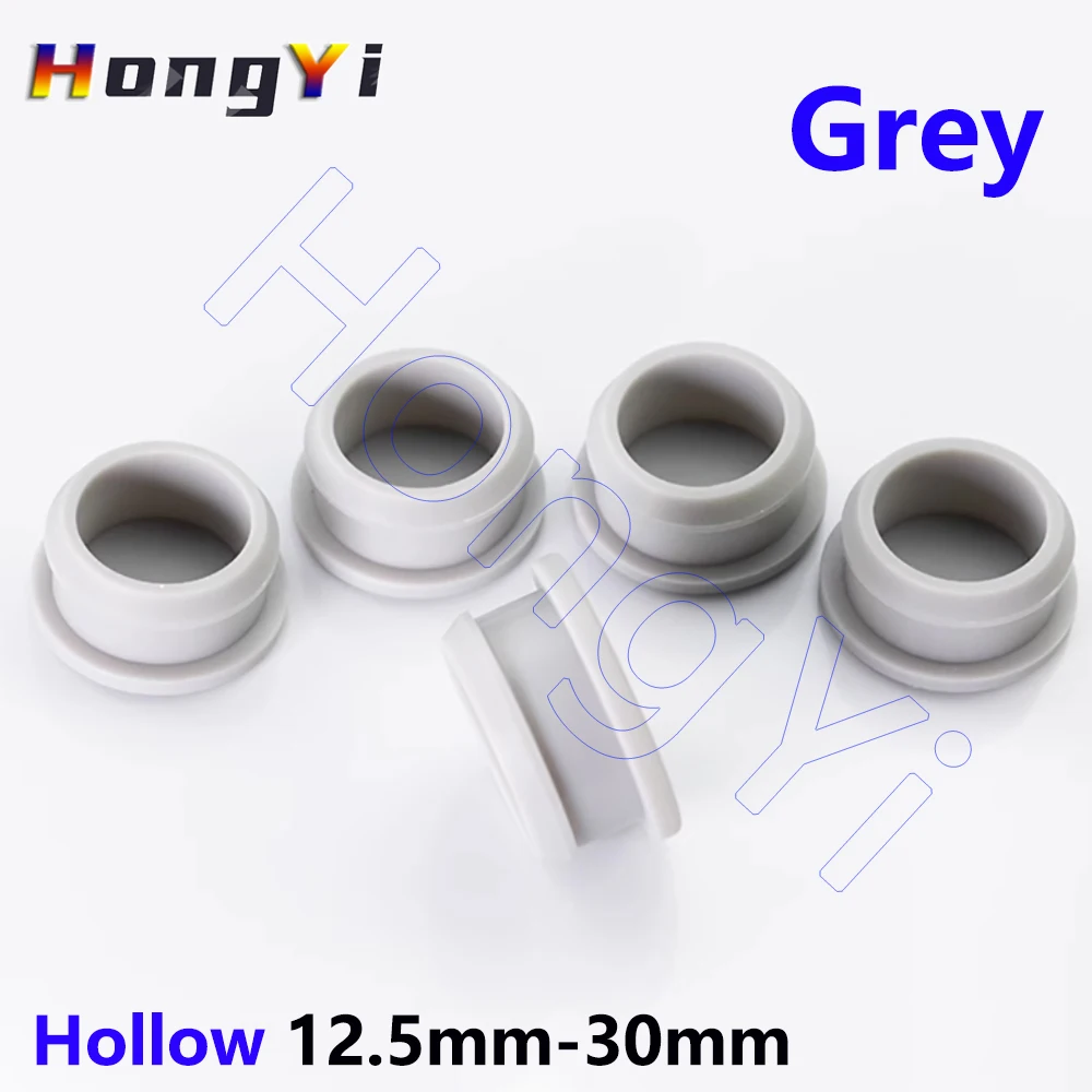 1/2/3/5Pcs Hollow 12.5mm to 30mm Grey Silicone Rubber Snap-on Hole Plug Blanking End Caps Seal Stopper