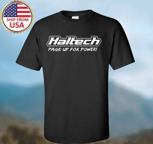 

Мужская черная футболка с системой управления двигателем Haltech EMS