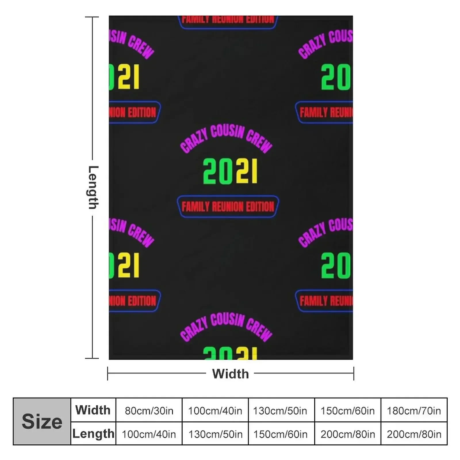 Crazy Cousin Crew Family Reunion Edition Throw Blanket couch cozy soft plush fuzzy picnic outdoor blanket