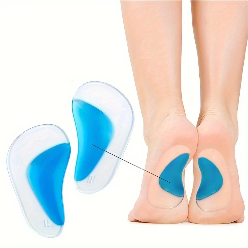 2-teilige Einlegesohlen, orthopädische Einlegesohlen mit professioneller Fußgewölbeunterstützung, Plattfuß-Korrektor, Schuhkisseneinlage, Silikongel, orthopädisch