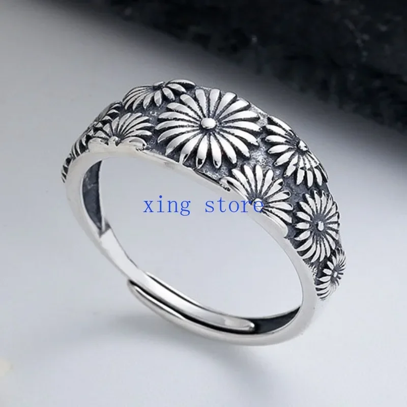 

2025 Fashion New Sweet and Romantic Wind Flower Blossom Adjustable Women's Ring