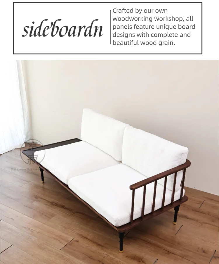 @3 # Double Wooden Sofa Modern Chinese Design Solid Wood Arhat Sofa Set For Tea Room And Living Room Leisure Use