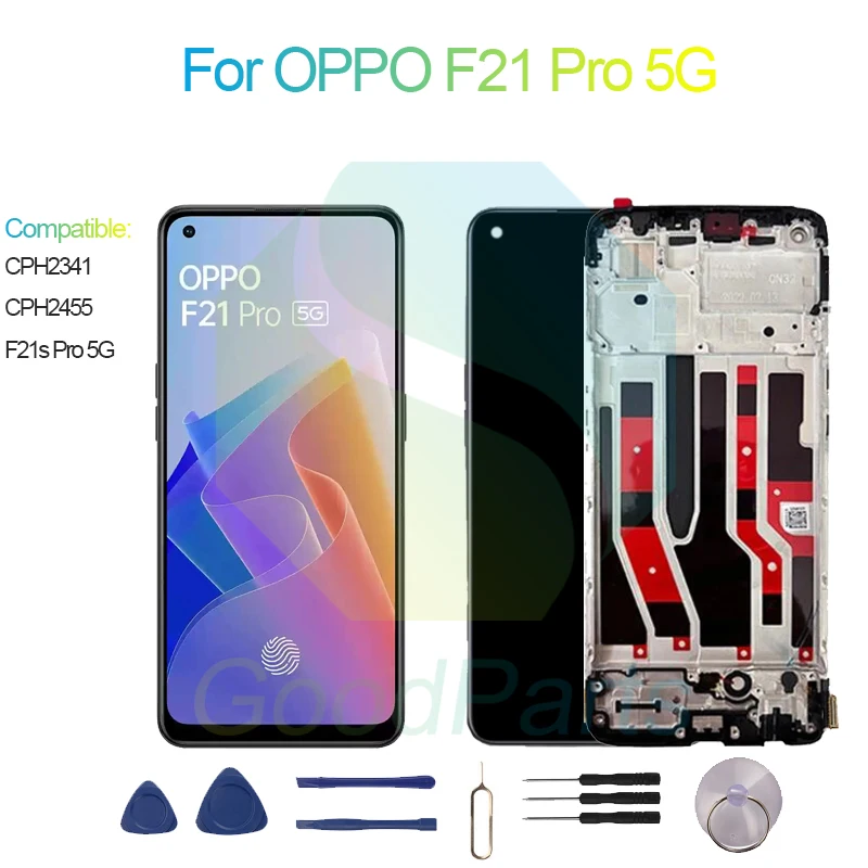 Per la sostituzione del Display dello schermo OPPO F21 Pro 5G 2400*1080 F21s Pro 5G,CPH2341, CPH2455 F21 Pro 5G LCD Touch Digitizer