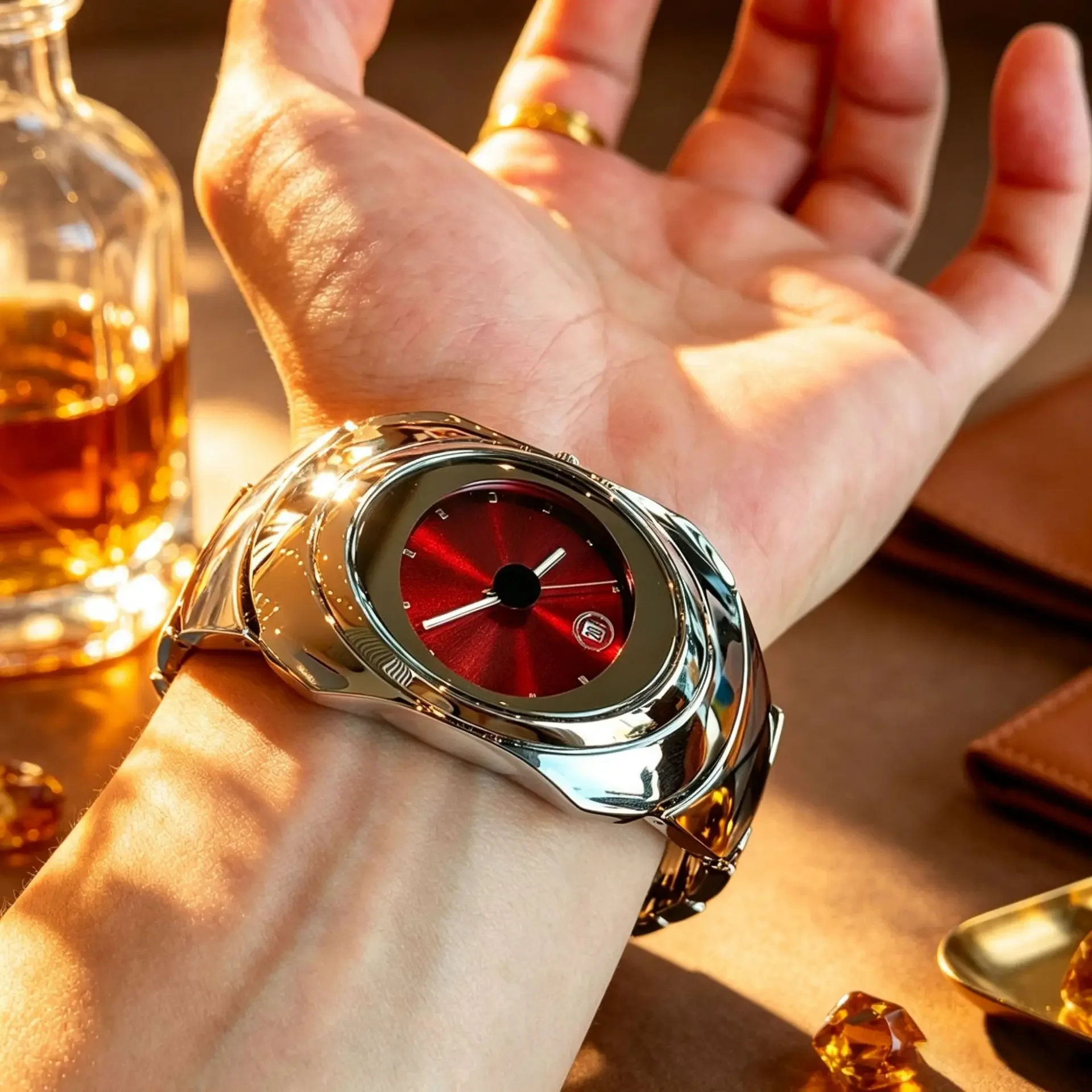 Y2K Personalize Twisted Case Quartz Watch Men Unique Dpecial Blade High Quality Creative Medieval Old Steel Men Clock Relogio