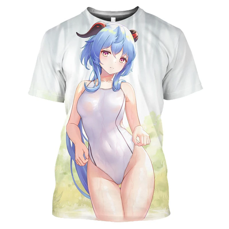 Sexy Anime Girls Graphic T Shirt 3D Printed Harajuku Kawaii Hentai Bikini T Shirts Men Streetwear Punk Tops Women Casual Tee y2k