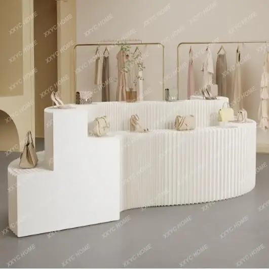 LDouble-sided folding paper island display stand Event exhibition layout multi-layer display rack