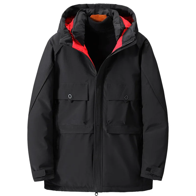 Hombres de talla grande 8XL 9XL marca de invierno cálido impermeable chaqueta gruesa Parkas abrigo hombres a prueba de viento sombrero desmontable chaqueta Parkas delgada hombres