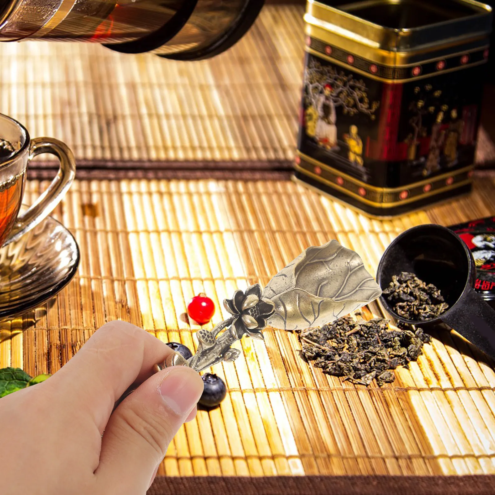 1Pcs Tea Scoop Lotus Mini Shovel Eco-Friendly No Rust Kitchen Bath Salt Coffee Flour Sugar Scoop Tea Accessories view 2