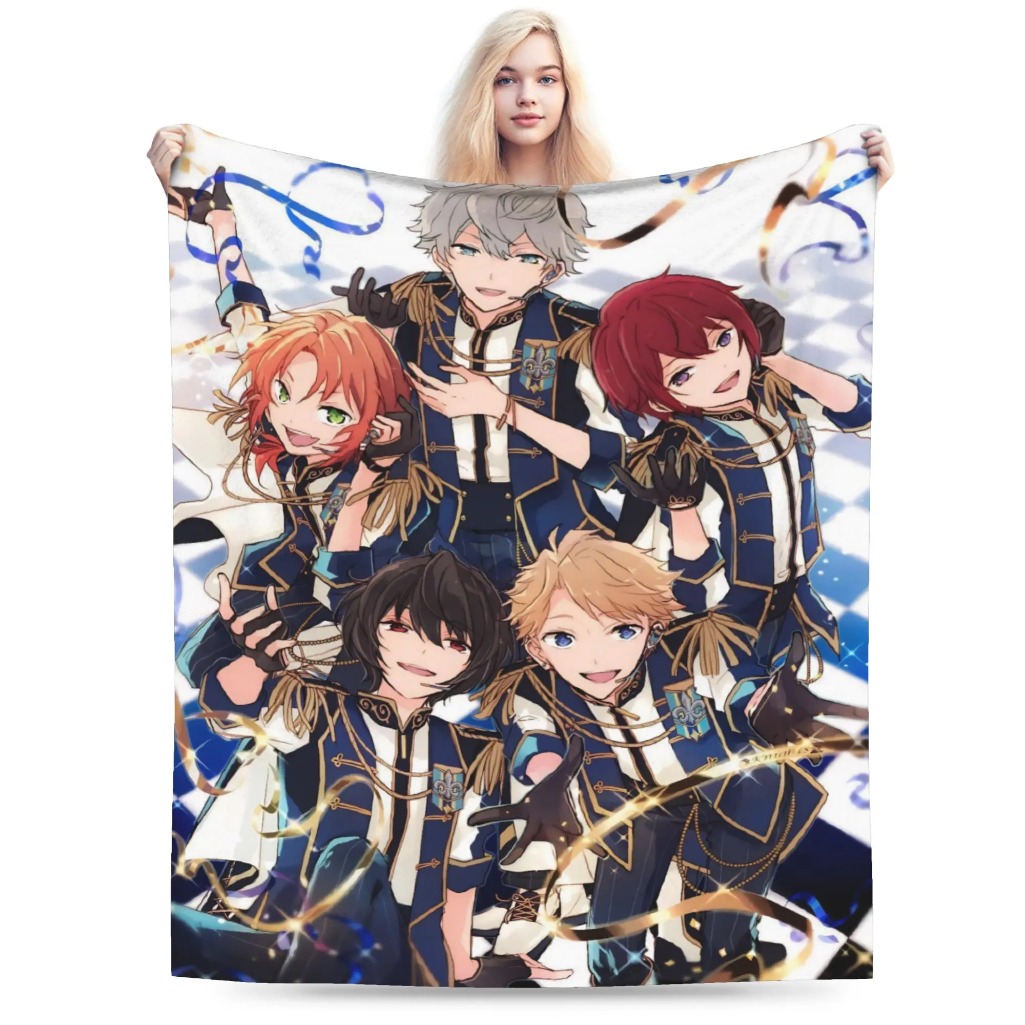 Super Soft E-Ensemble-Stars Throw Blanket Premium Flannel Fleece Lightweight  Bed Blanket Cozy Plush Bedspread All Season Use