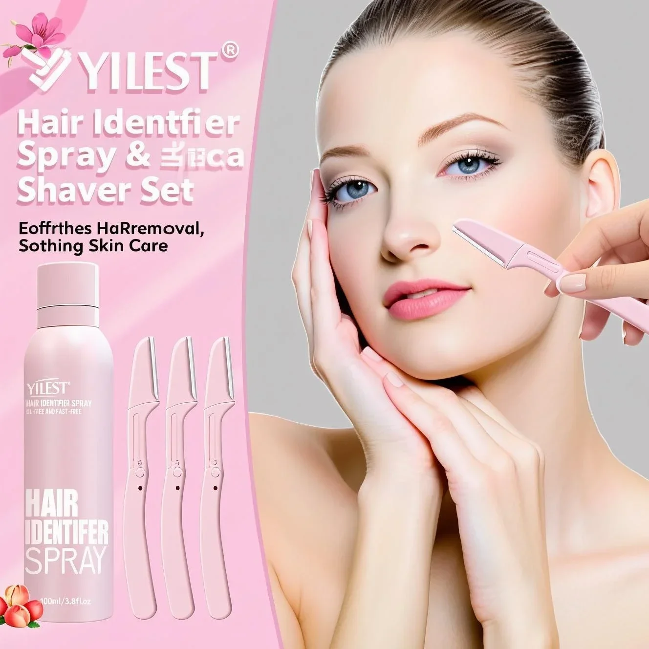 

YILEST крем-спрей для удаления волос Combo со вкусом персика, увлажняющий успокаивающий крем, набор для ухода за кожей