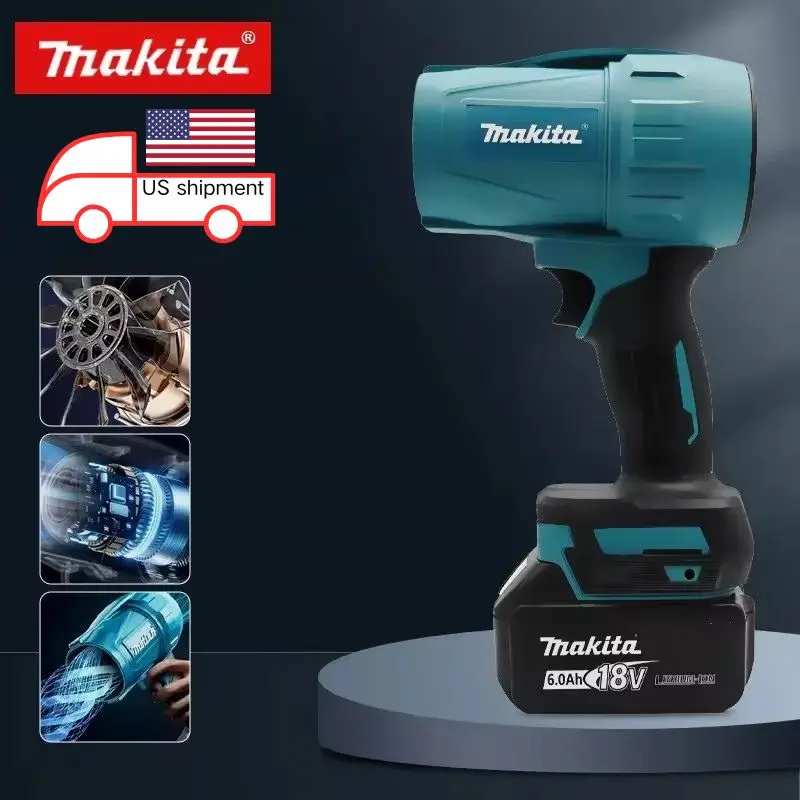 Makita 30000RPM Violent Blower Turbo Jet Fan 18V Electric Air Duster Wind Speed Turbo Rechargeable Car Cleanin Tool
