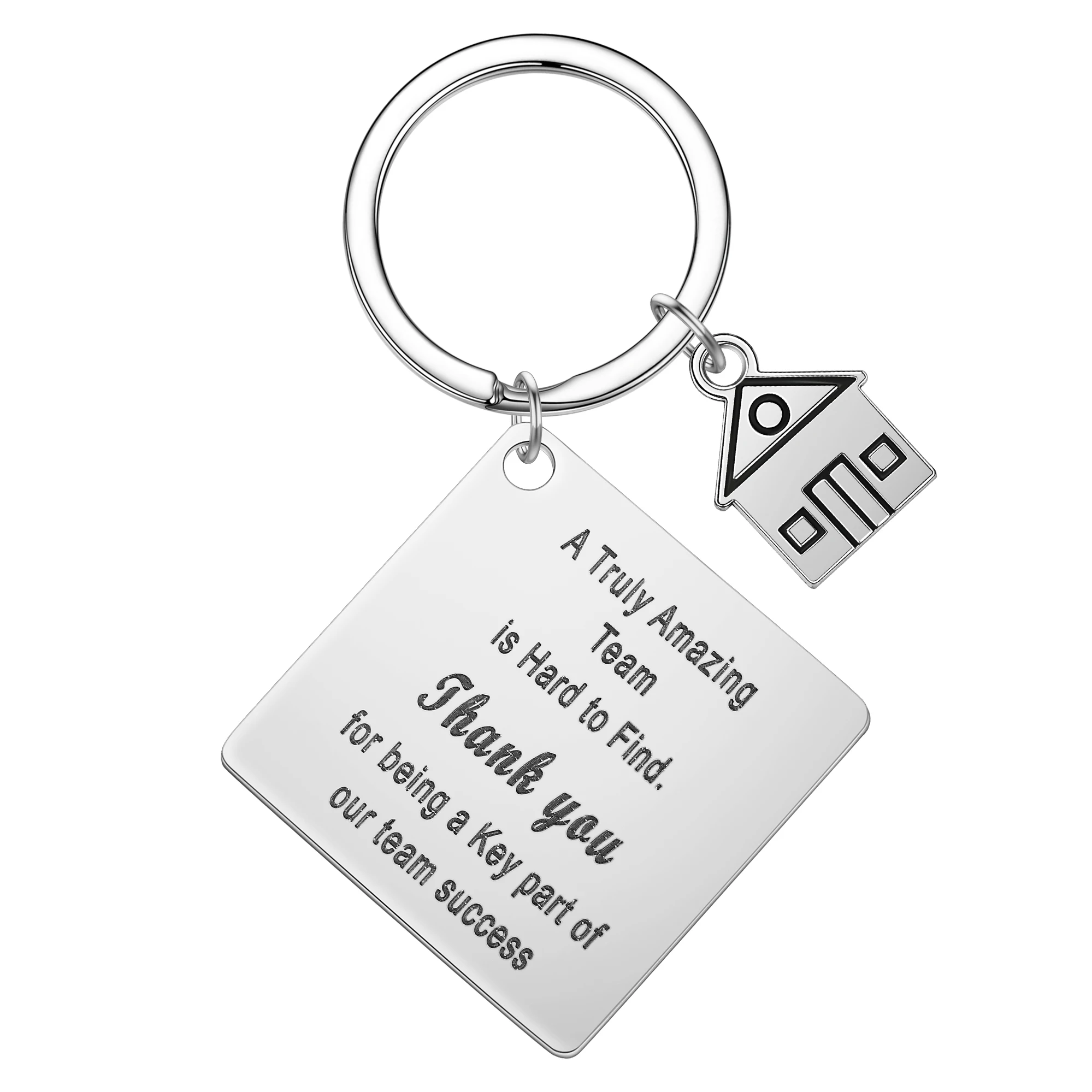 A Truly Amazing Team Is Hard To Find Keychain Stainless Steel Metal Pendant Keyring Letter Engraved Key Chains Appreciate Gift