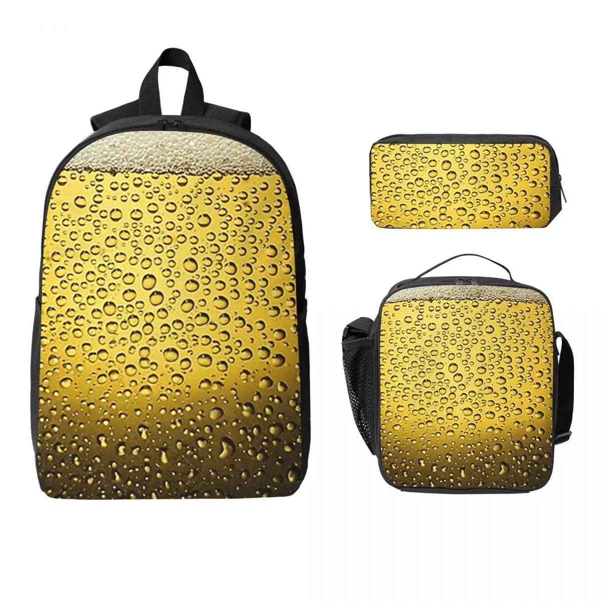 

Beer Bash Backpack Student Boys Girls BookBag School Bag Laptop Shoulder Bags 3ps Insulated Lunch Bag Pencil Case