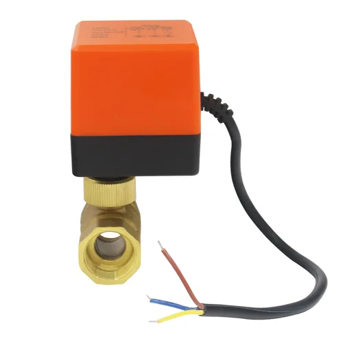 Imagen 2 del producto DN15/20/25/32/40/50 AC220V 12V válvula de bola eléctrica de latón de 2 vías tres cables 1 Control válvula solenoide de 2 vías 1/2 ""3/4"" 1""