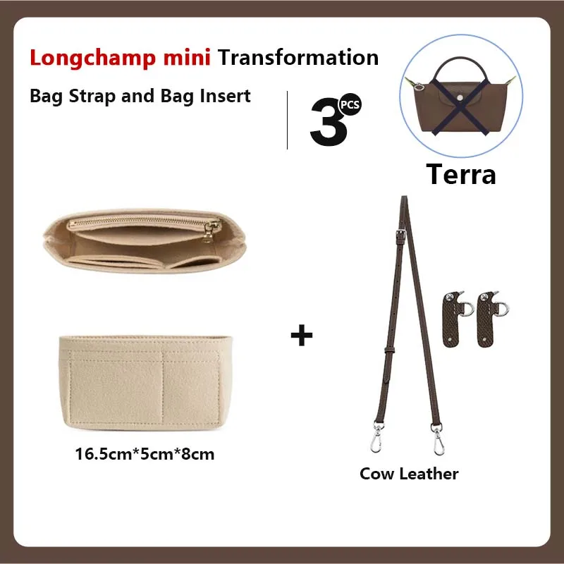 Lederen vervangende crossbody tasriem voor Longchamp Mini Bag schouderriem zonder ponsen Modificatie tasaccessoires