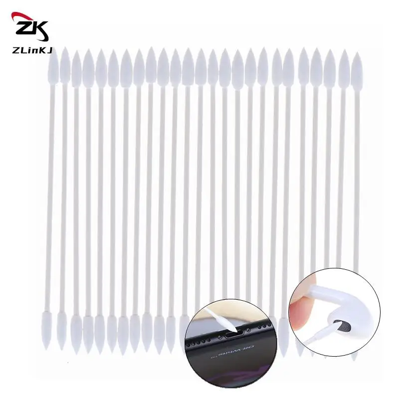 50 Pcs/Pack Dust Free Disposable Swab Cotton Stick Cleaning Tool For AirPods Earphone Headphone Phone Charge Port Accessories