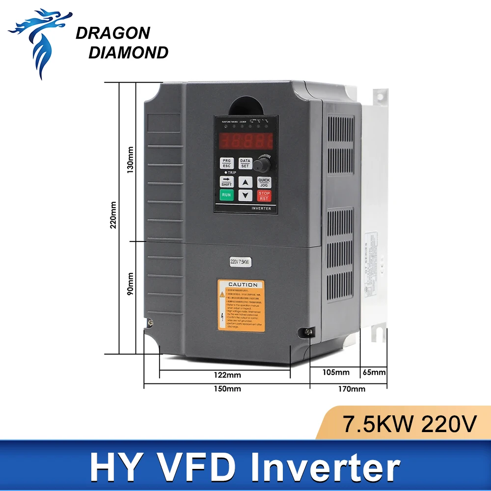 

7.5KW HY 220v 380v Inverter CNC Spindle motor speed control Variable Frequency Driver 0-400Hz 3P output 1HP or 3HP Input