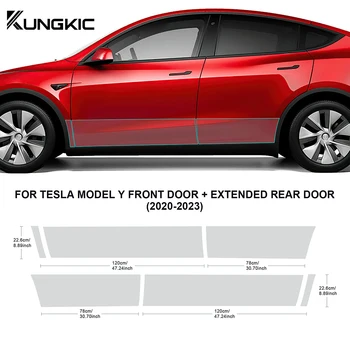 Kungkic สำหรับเทสลารุ่น Y 2020 2021 2022 2023 PPF TPU ฟิล์มป้องกันรถยนต์โปร่งใสรีฟิวสติกเกอร์ป้องกันสี8.5mil