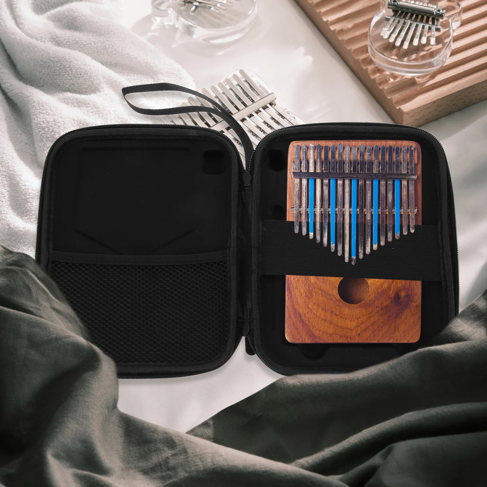 

Gig Bag Thumb Piano Holder Shockproof Case Protective Eva Kalimba Storage Container Simple Pouch Travel