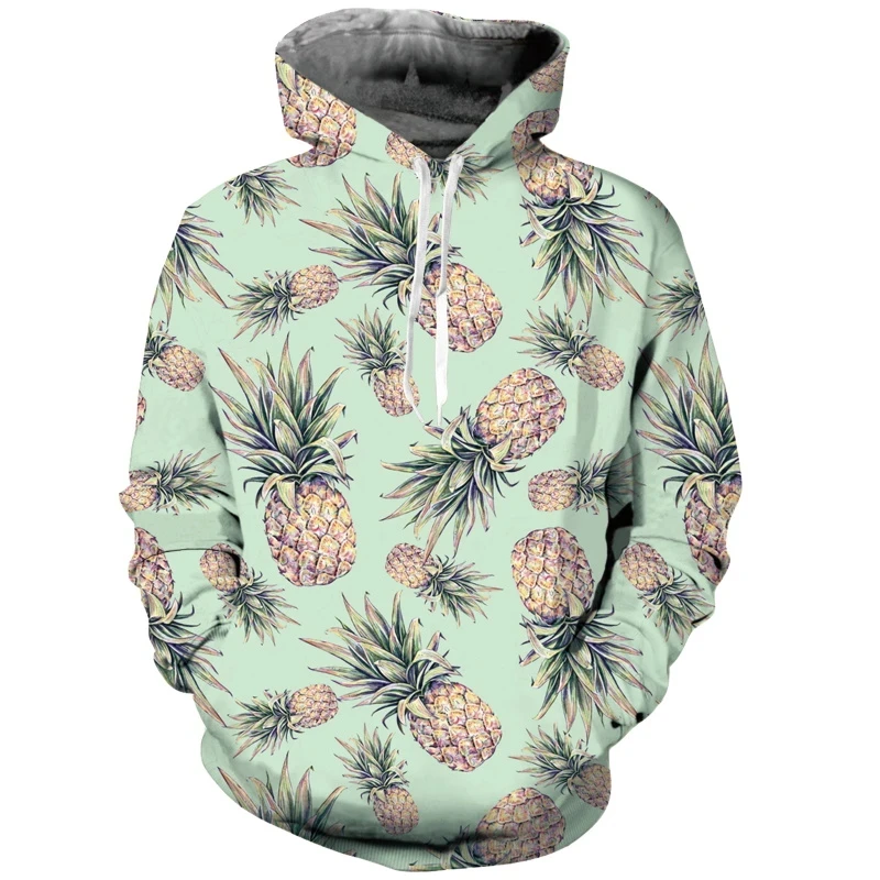 Fruit 3D Printed  Hooded Hoodie Men Funny Pattern  Drawstring Pullover Sweatshirt Casual Sports Banana Pineapple Hoodie Coat