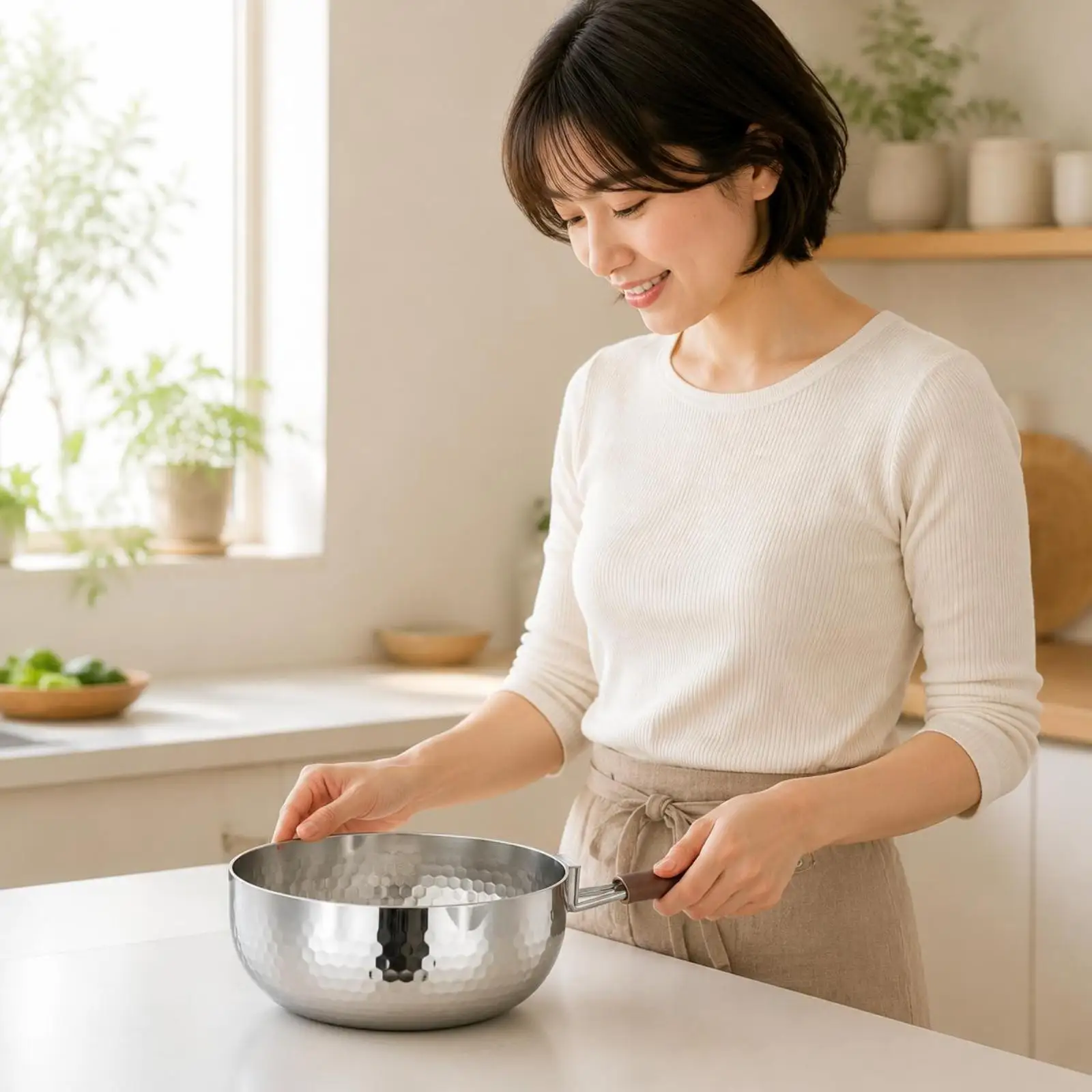 316L Stainless Steel Open Top Pan Detachable Handle for Kitchen Storage and Outdoor Use