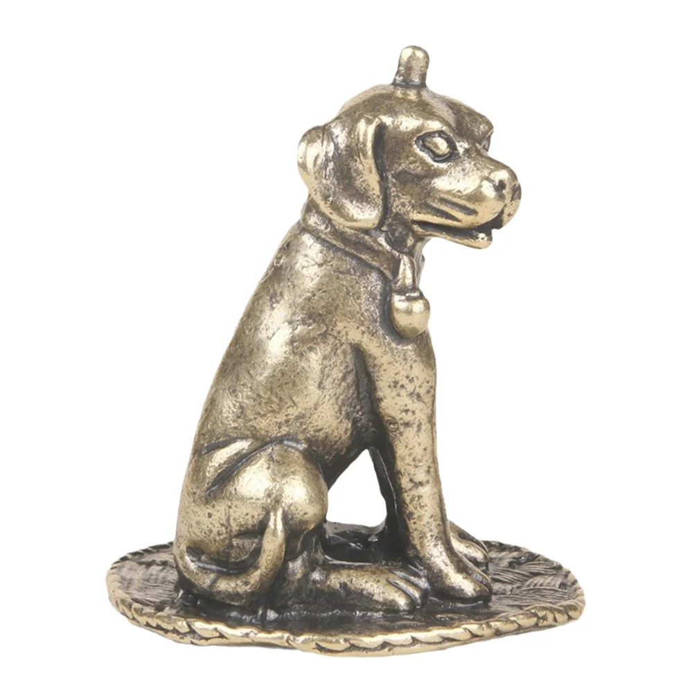 

Decorative Vintage Brass Dog Animal Sculpture Mini Craft Desktop Ornament Home Office Use Brass Statue Animal Statues