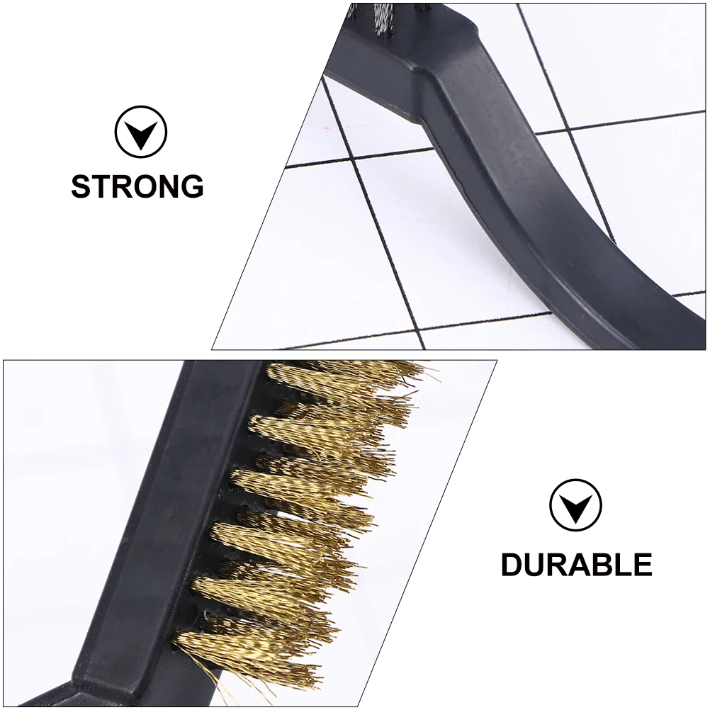 

12pcs Cleaning Copper Wire Toothbrushes Black Bristle Rust Remover Narrow Space Paint Stain Scrubber Stainless Steel