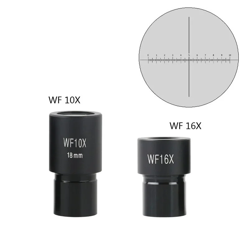 1pcs/  Biological Microscope Eyepieces  WF10X WF16X  Accessory Wide Field Wide Angle Lens 23.2mm Diameter With Ruler