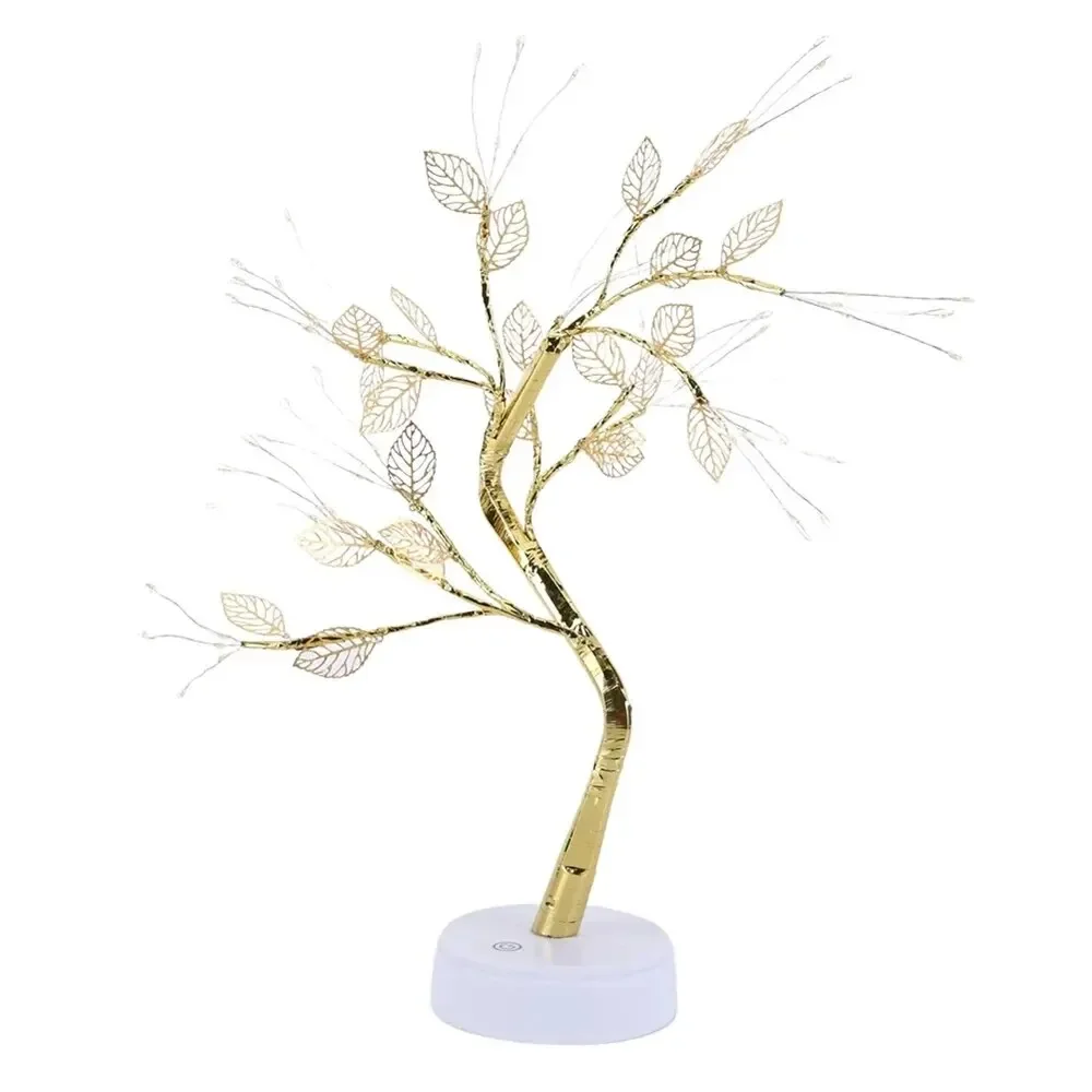 LED Rose Leaf Table Lamp USB Christmas Tree Fairy Light Night Lights Home DIY Party Wedding Bedroom Decoration Mother\'s Day Gift