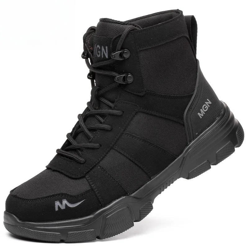 Large Size  Anti-smashing and Anti-puncture Protective Shoes High-top Safety Shoes Work Shoes