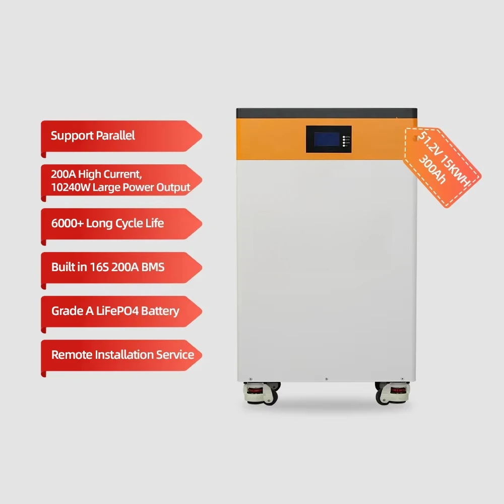 Tewaycell 100A BMS 51.2V 314ah 16kwh Lifepo4 Battery 8~10 Years Warranty Home Solar Storage Energy System