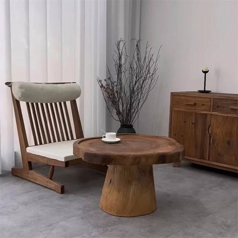 

table wabi-sabi wind solid wood small mushroom coffee table homestay simple balcony small apartment creative tea table