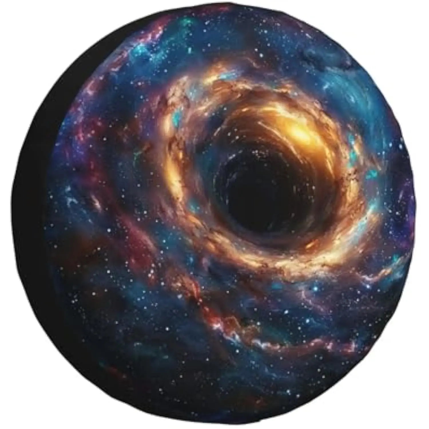 

Black Hole Galaxy Cosmic Spare Tire Cover Polyester Weatherproof Universal Wheel Protector for RV SUV Truck