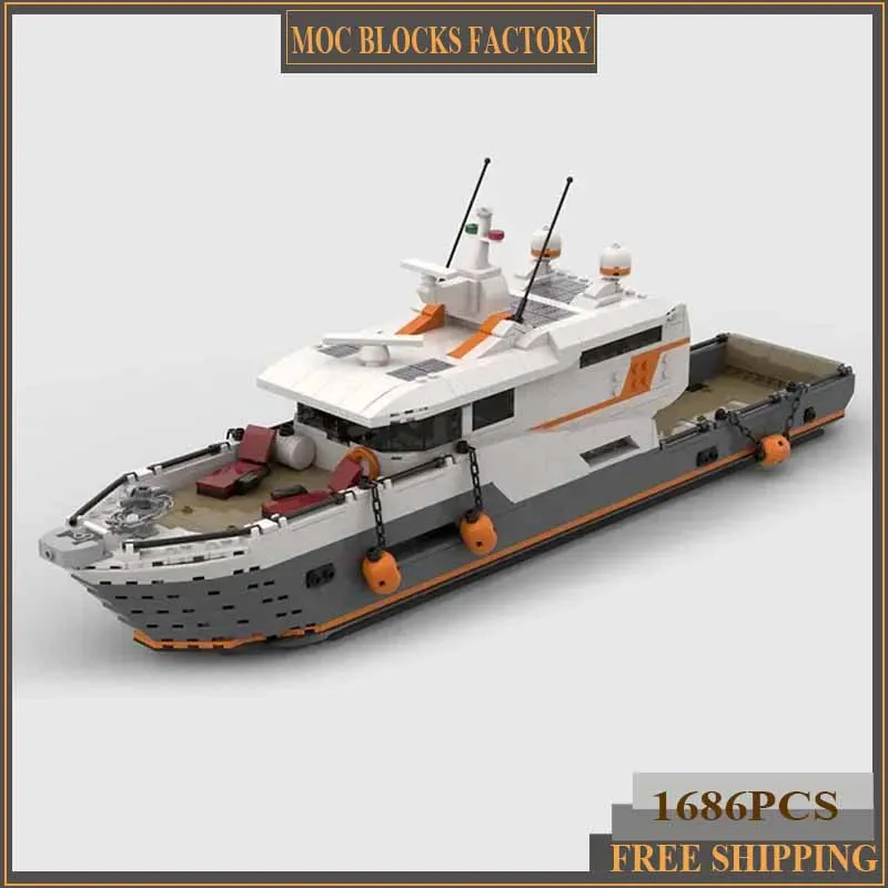 

Military Lifeboat Model Moc Building Bricks Expedition Yacht Technology Modular Blocks Gifts Christmas Toys DIY Sets Assembly