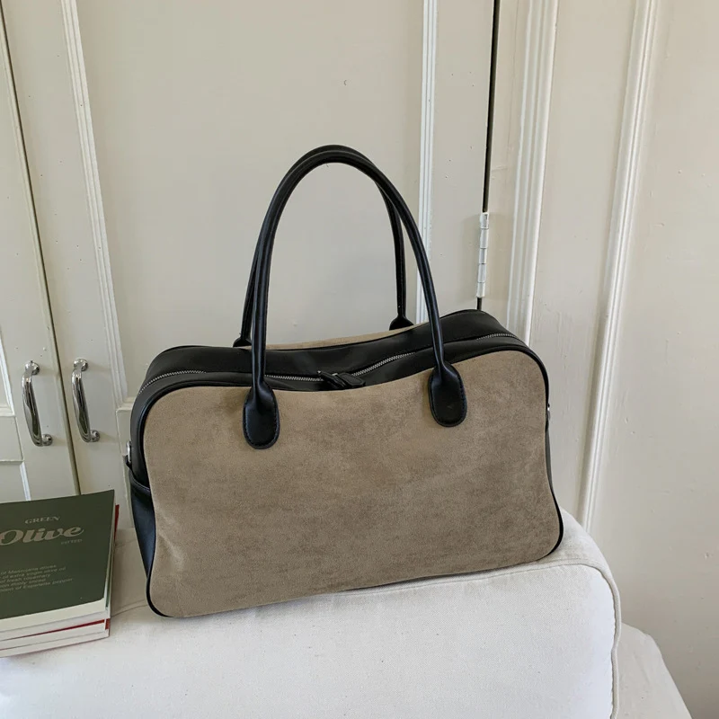 

Luxury Brand Design Tote Bag Fashion Patchwork Pillow Bags Suede Large Capacity Shoulder Bag High-end Women Commuter Square Bags