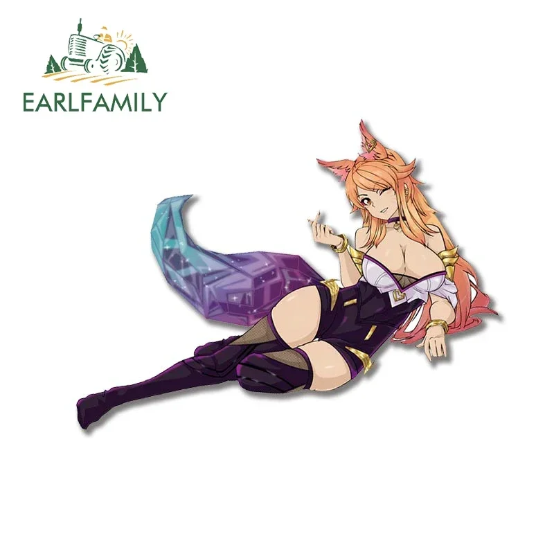 EARLFAMILY 13cm x 7.6cm for K.DA AHRI League of Legends Car Stickers Sunscreen Simple Decals Cute Vinyl Car Door Protector