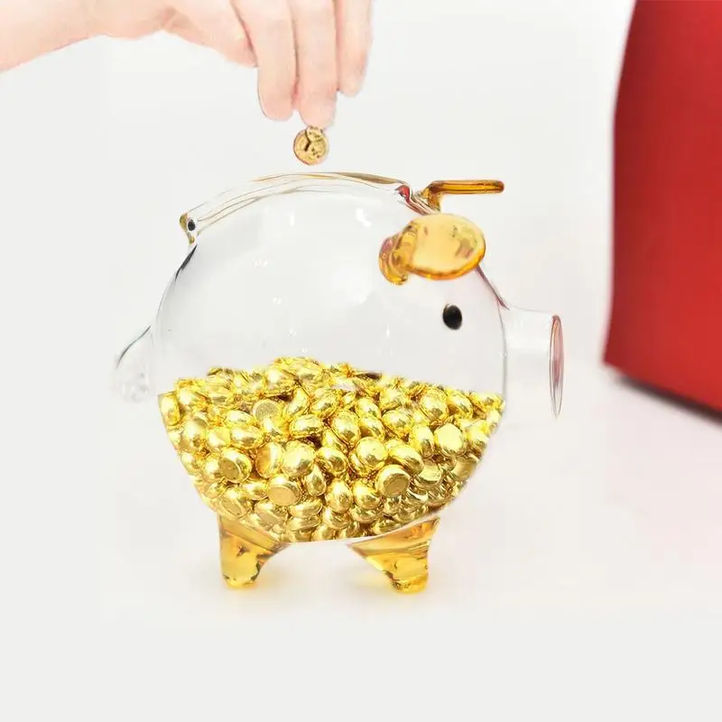 Pig Shape Coin Bank Saving Money Box Mini Unbreakable Novelty Clear Money Bank Cultivate Childrens Financial Management