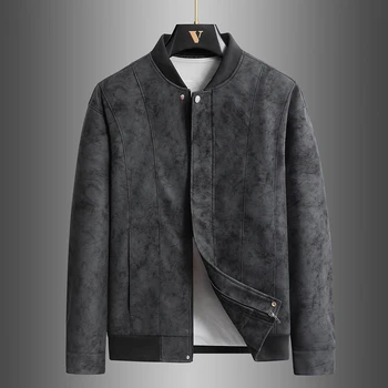 Big Size 8XL Suede Leather Jacket Men Cotton Padded Coat Motorcycle Male Oversize College Large Plus Winter Zipper Windbreaker 3 Big Size 8XL Suede Leather Jacket Men Cotton Padded Coat Motorcycle Male Oversize College Large Plus Winter Zipper Windbreaker 3