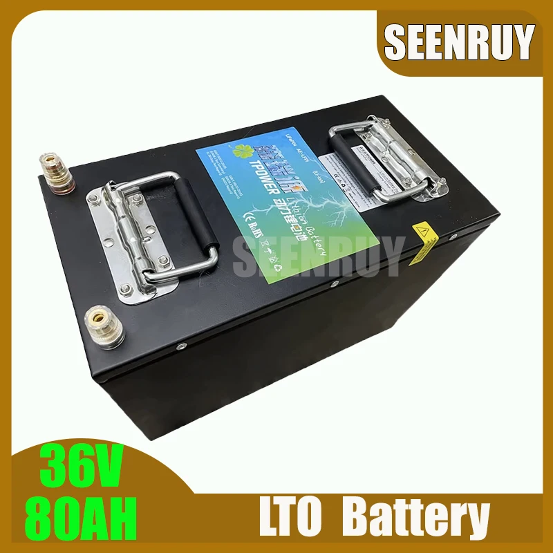 LTO Battery 36V 80AH with BMS 50A 80A 100A 170A For Portable Power Station UPS Power RV Energy Storage Systems