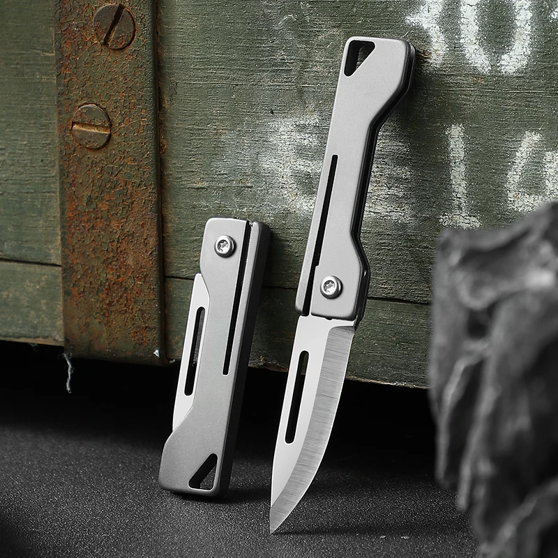 EDC Titanium mini folding knife  pocket knive thin pocket knife pocket knife for women Fruit knives