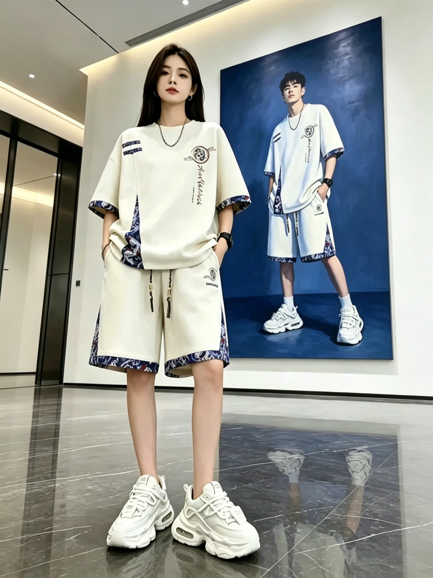 

Ice Silk Short Sleeve Short Set for Men Summer Casual Sportswear Chinese Style Trendy Brand New 2026 Teenagers T-Shirt And ...