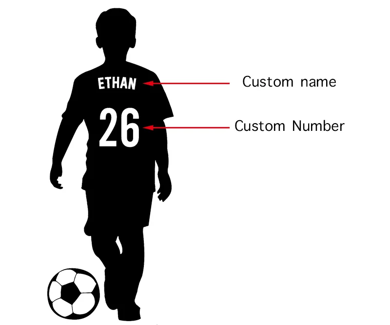 Custom Name Football Wall Sticker Athlete Boys Room Sports Football Custom Name & Number Football Vinyl Decal Personalized Mural